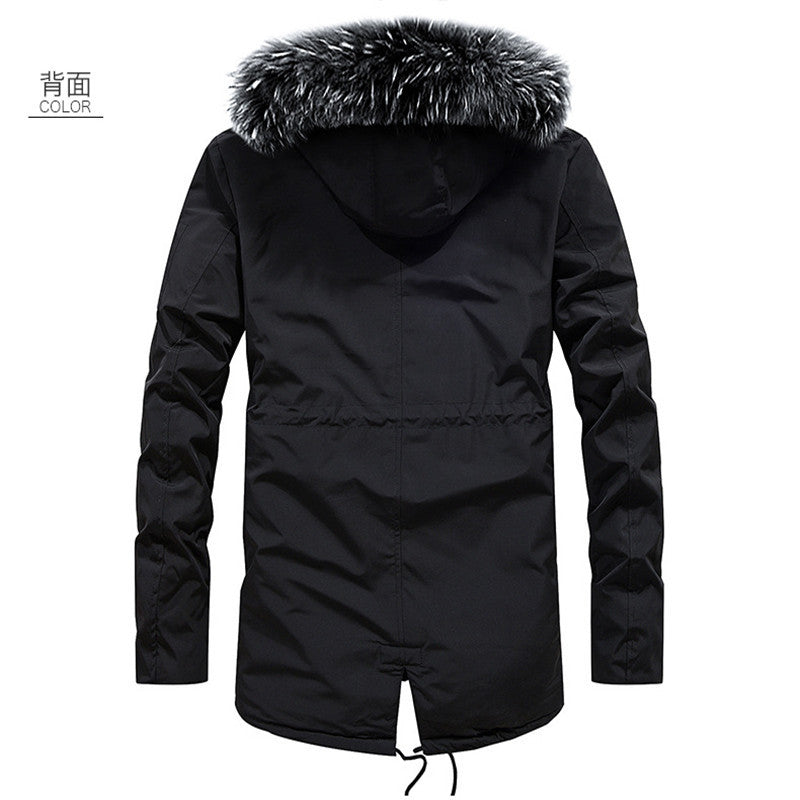 Męska wwter parka z imitacja fur kapturem, termiczny lwwg, i multifunctional kieszeniami