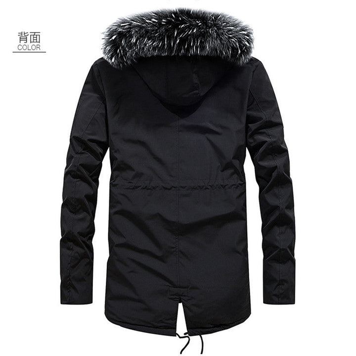 Męska wwter parka z imitacja fur kapturem, termiczny lwwg, i multifunctional kieszeniami