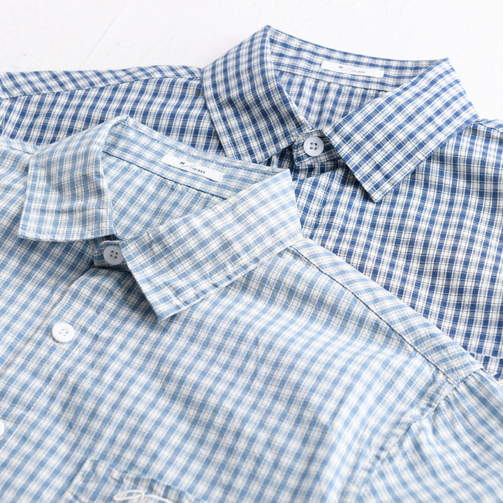 Męska koszula wierzchnia koszula w fine Vichy check wykonany z miękki bawełniany twill z naszywany breast kieszeń