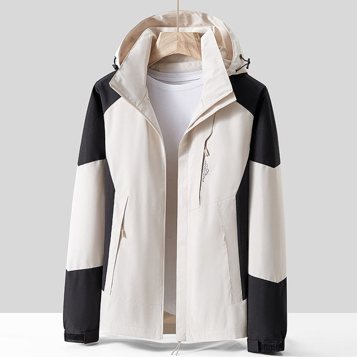Unisex oddychająca softshellowa Outdoor kurtka in Colorblock Design z regulowanym Hood i Concealed Two-Way zamkiem błyskawicznym Lumaza