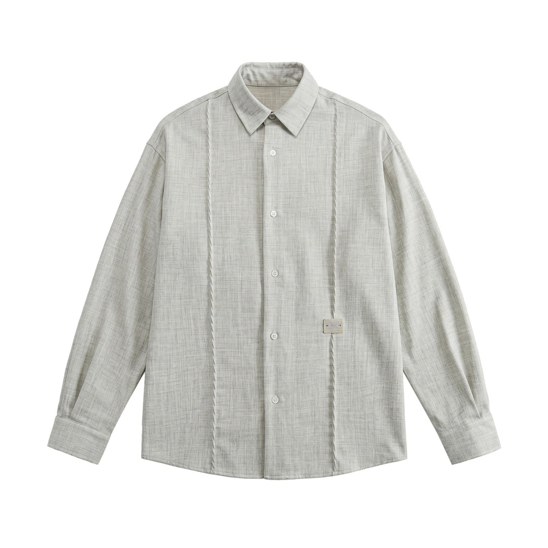 Męska oversize kurtka koszulowa w lekka denim wygląd z Visible dekoracyjne szwy