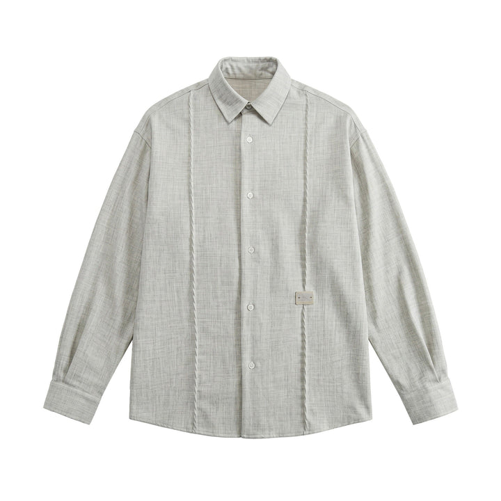 Męska oversize kurtka koszulowa w lekka denim wygląd z Visible dekoracyjne szwy