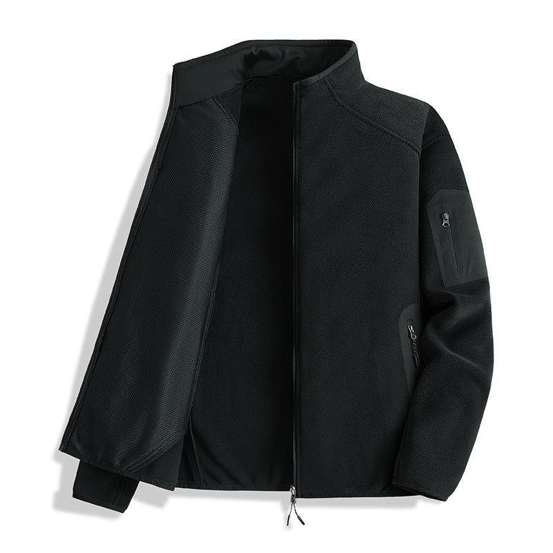 Męski kurtka polarowa z kołnierz ze stójką i softshell inserts