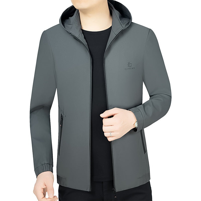 Męska Z kapturem Kurtka softshell z wiatr i woda odpychający membrane i zippered Kieszenie