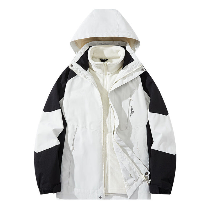 Męska wodoodporny two-warstwa trekkwg kurtka z removable fleece wner kurtka i kapturem