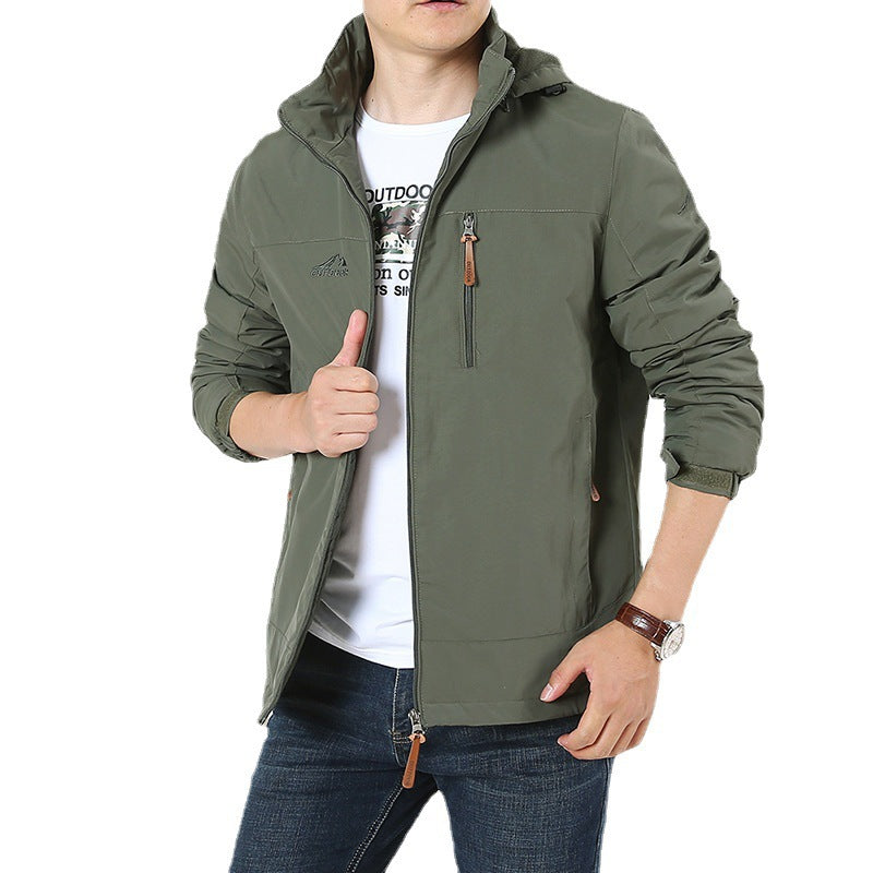 Męski Oddychający Minimalist Softshell Kurtka field z Stand-up Kołnierz i Chest Zamek