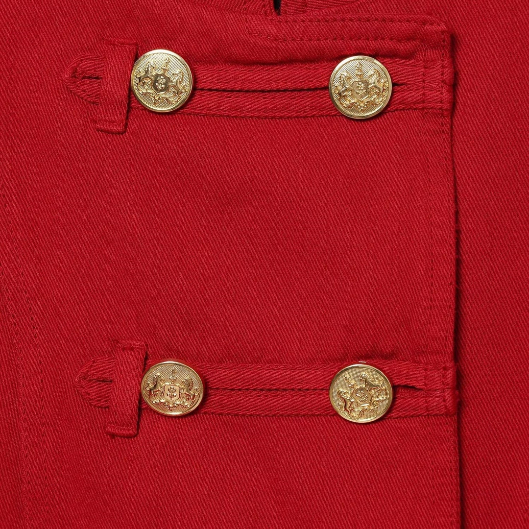 Damska krótka Military-Inspired kurtka z stójka kołnierzem i Decorative guzikami Lumaza