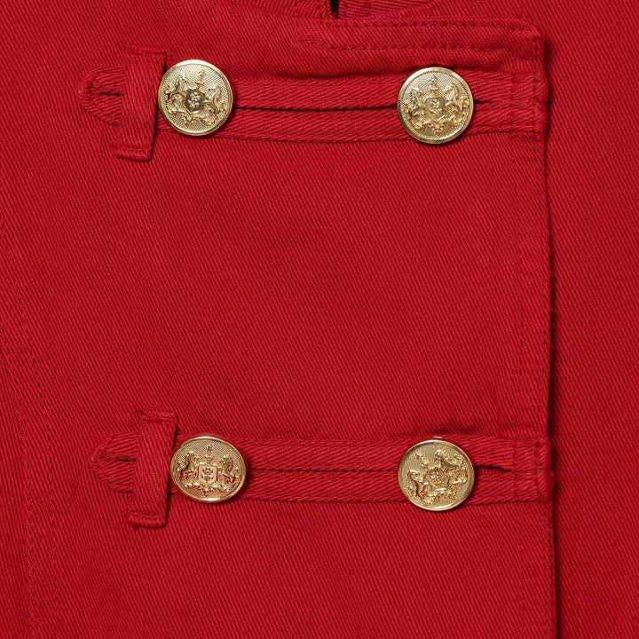 Damska krótka Military-Inspired kurtka z stójka kołnierzem i Decorative guzikami Lumaza