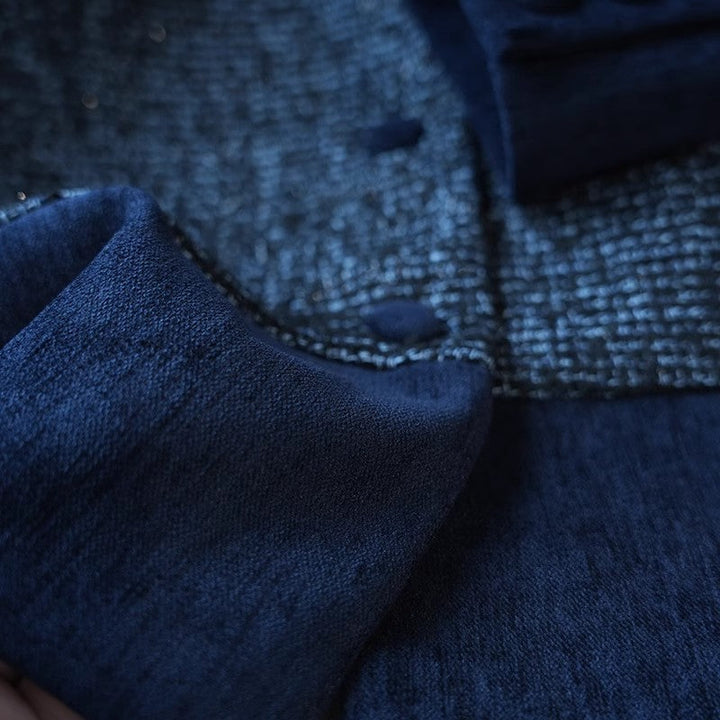Damska elegancka krótka kurtka z Textured Fabric Drune