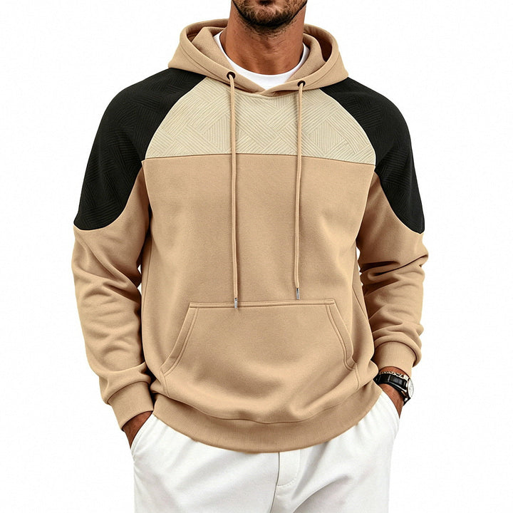 Męska bluza z kapturem bluza z raglanowy Rękawy, textured klatka piersiowa section i kieszeń kangurka