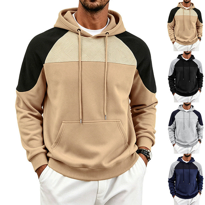 Męska bluza z kapturem z strukturalny shoulder miejsce i kieszeń kangurka