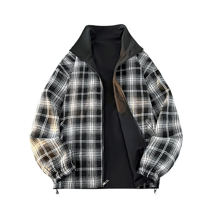 Unisex Reversible funkcjonalna kurtka z checked lining, ze stójką i elastic cuffs Lumaza