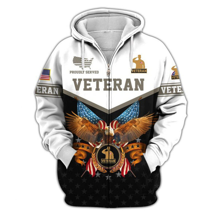 Męska bluza z kapturem z American veteran motif
