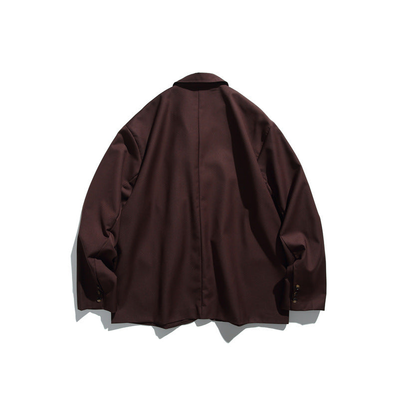 Męska oversize kurtka z drapwg twill z naszywanymi kieszeniami