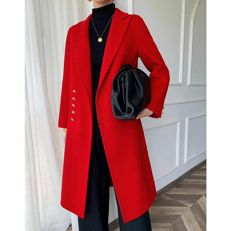 Damska elegancka Wool trencz Lumaza
