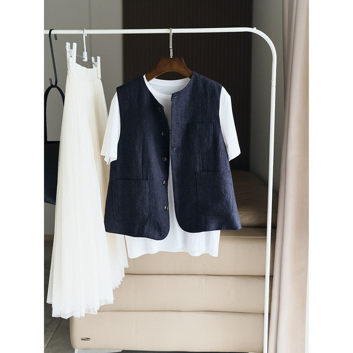 Damska elegancka Linen kamizelka Drune