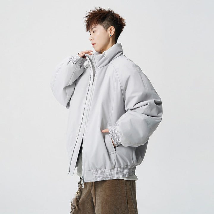 Męski Oversized Windbreaker z Stójka i Elastic Mankiety