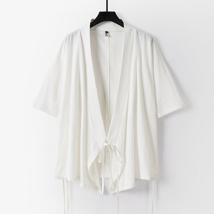 Damska luźnaly falling kimono kurtka z wiązanym paskiem Lumaza