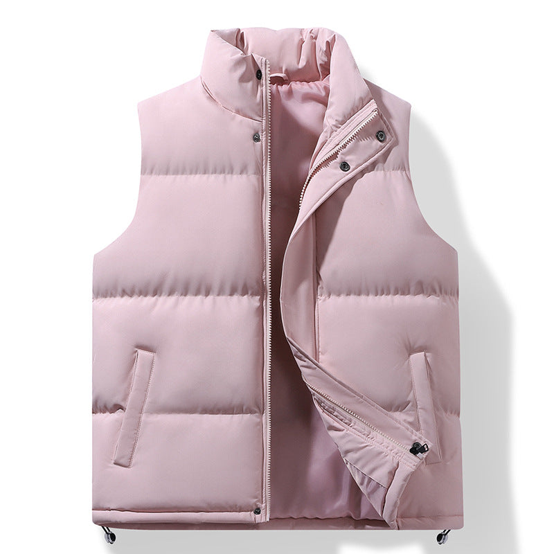 Męski Pikowany Termiczny Puffer Kamizelka z High Stójka i Drawstring Dół