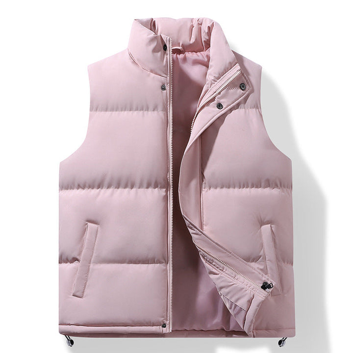 Męski Pikowany Termiczny Puffer Kamizelka z High Stójka i Drawstring Dół