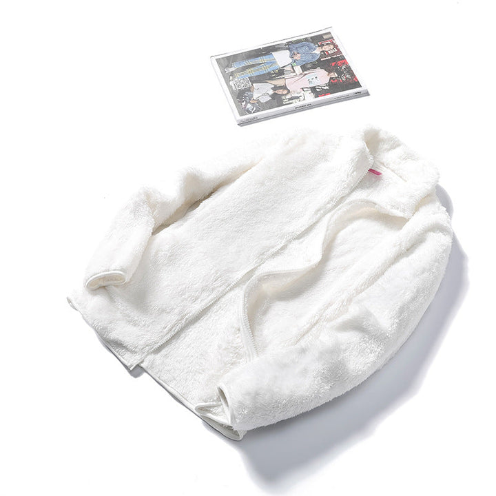 Damska Cozy Teddy polarowa kurtka in oversize styl z ze stójką i zamkiem błyskawicznym