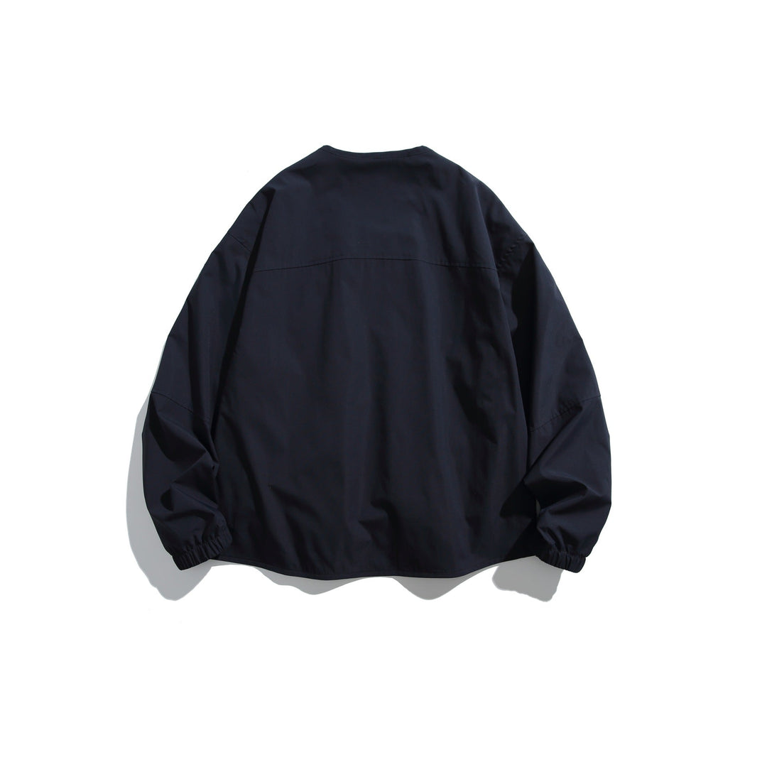 Męska krótka kurtka z V-neck, two-way zamkiems i utility kieszeniami