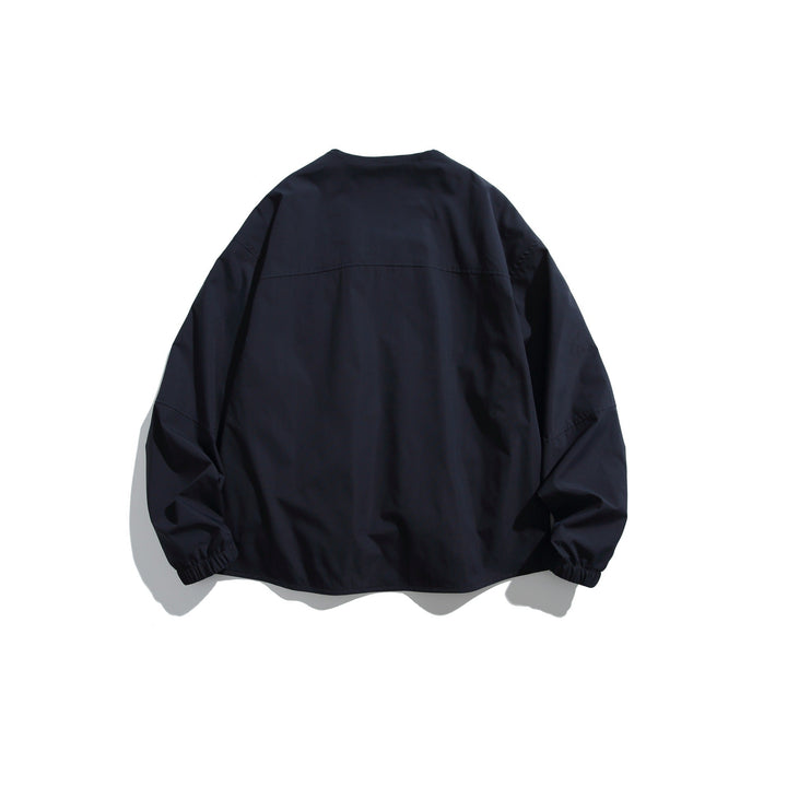 Męska krótka kurtka z V-neck, two-way zamkiems i utility kieszeniami