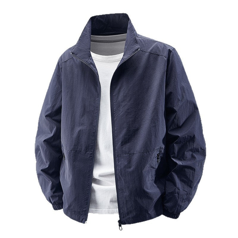 Męski Ultralight Technical Blouson Kurtka z elastyczne mankiety, ukryty kieszenie na zamek &amp; oddychający nylon mix