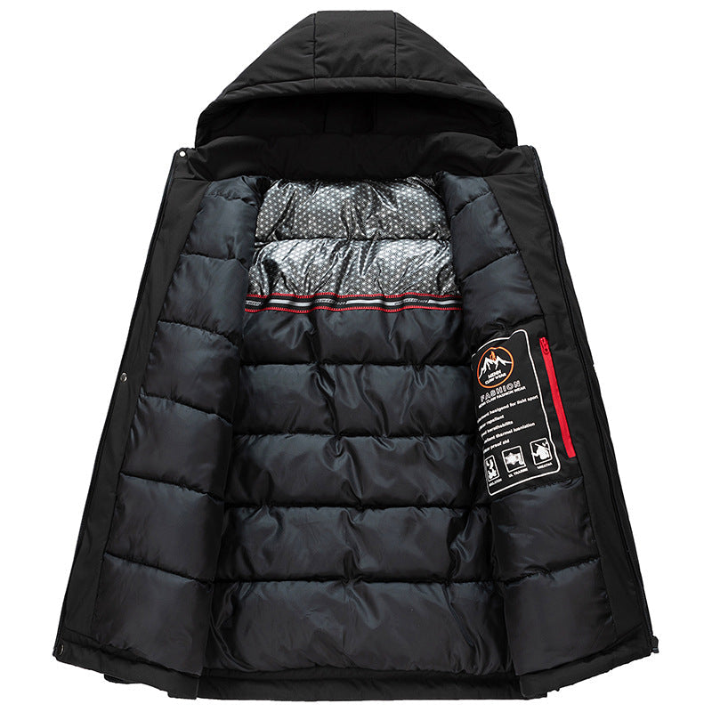 Męska wodoodporny Wwter parka z Thermo-Reflective pikowana Lwwg i kapturem