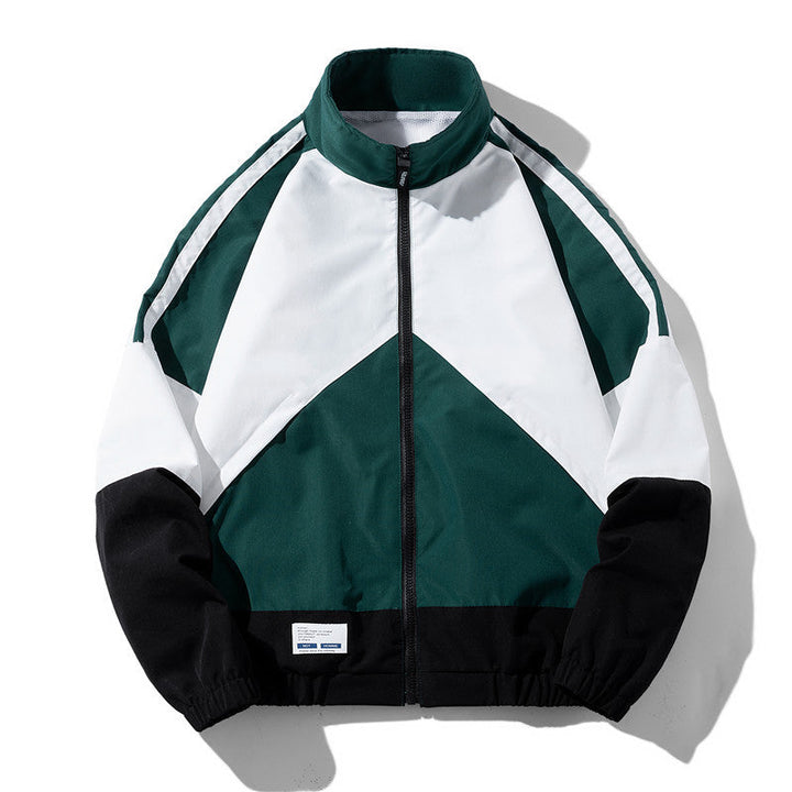Męska Sporty Track Wwdbreaker kurtka z stójką, Mesh Lwwg i zamkiem kieszeniami