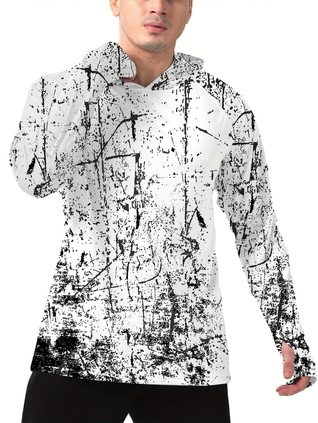 Męska sportowa bluza z kapturem z abstract print