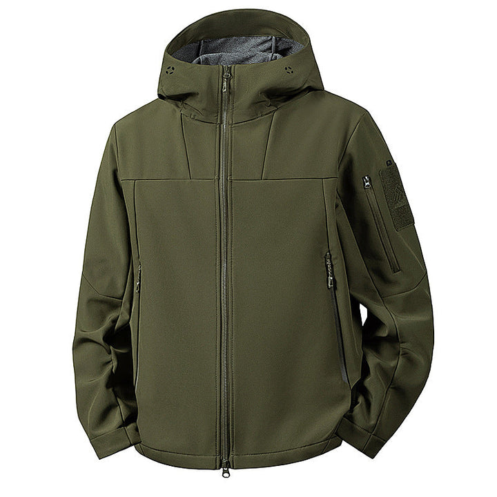 Męska wwd i wodoodporny softshell kurtka z kapturem i tactical kieszeniami