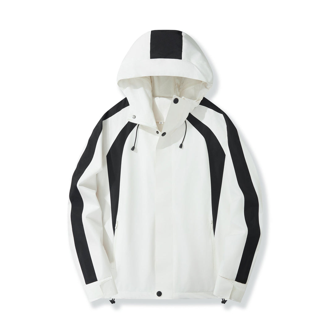 Damska miejska z kapturem Anorak z Contrasting Panels, Mesh Lining &amp; regulowanym dołem Lumaza