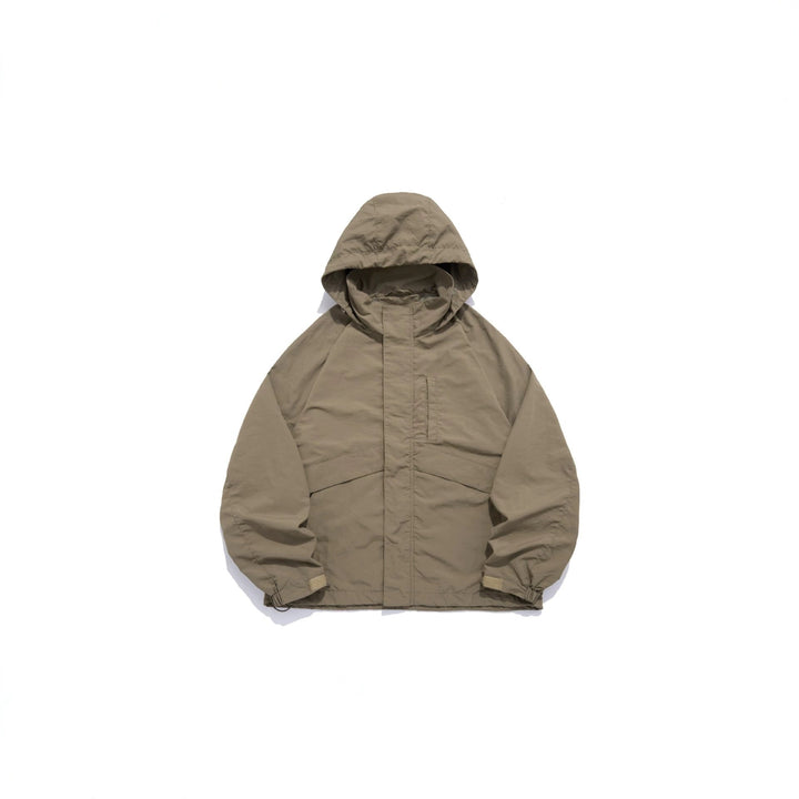 Unisex Szeroki wodoodporna z kapturem parka z ukryty zamek flap i kieszenie z klapkami