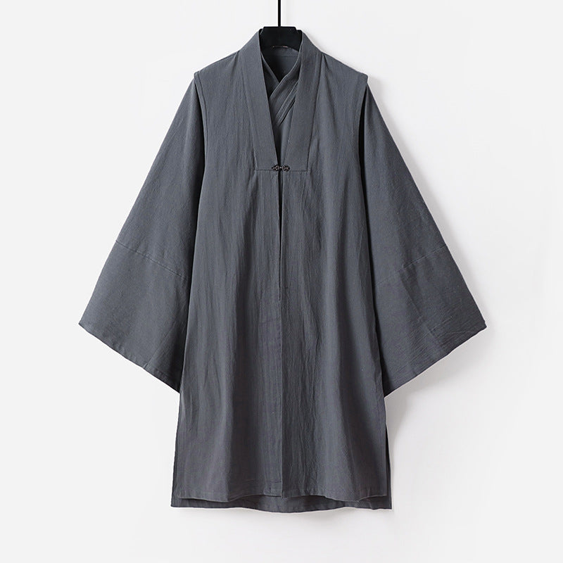 Unisex Asian inspired oversize kimono kurtka z trumpet rękawami i small toggle closure Lumaza