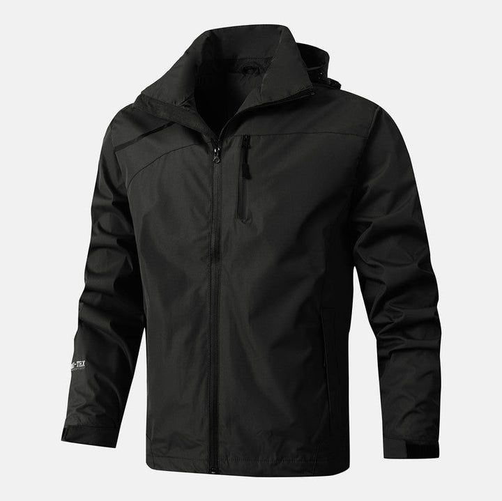 Męska oddychająca wodoodporna softshell kurtka z Seam-Sealed membrana i Packable kapturem