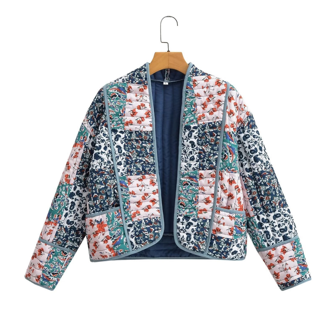 Damska ocieplana Patchwork kurtka in kimono styl Lumaza