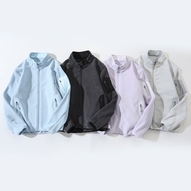 Męski kurtka polarowa z kołnierz ze stójką i softshell inserts