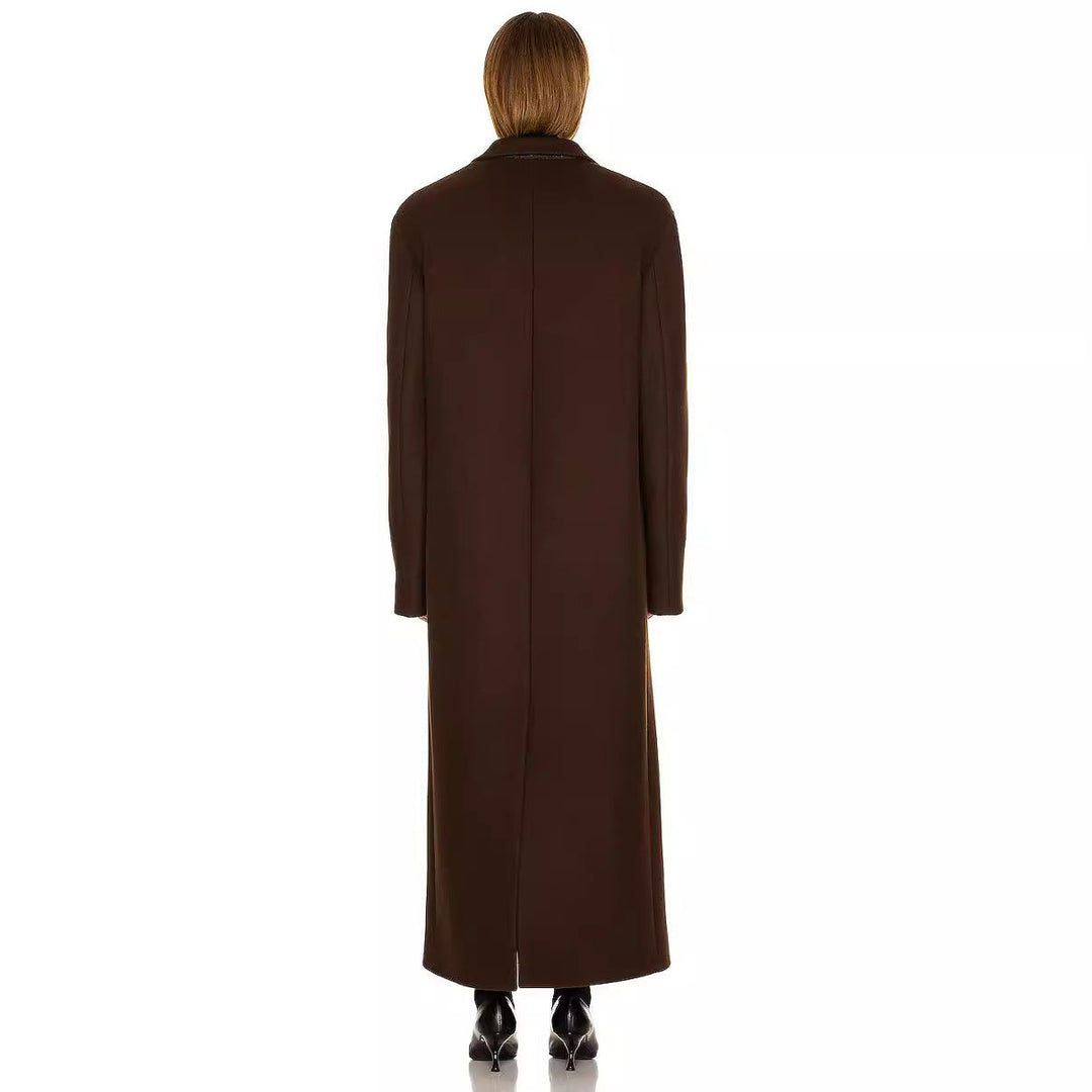 Damska Maximal One-guzikami płaszcz in oversize Cut z Classic Lapel Lumaza