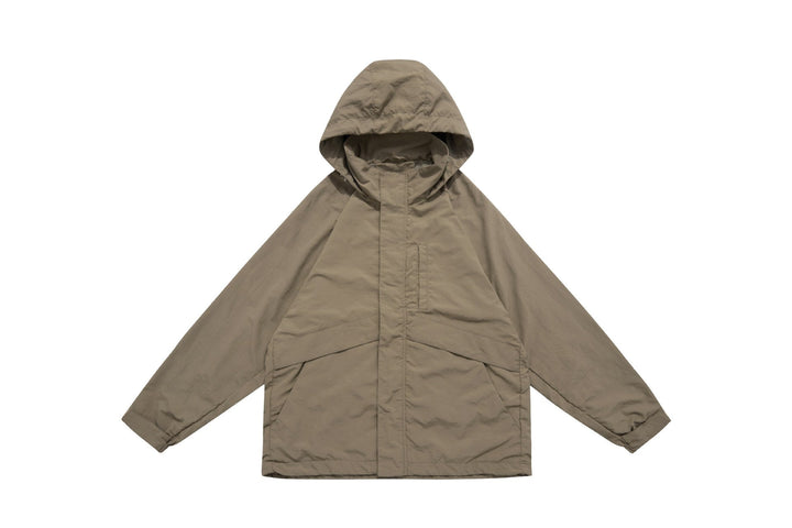 Unisex Szeroki wodoodporna z kapturem parka z ukryty zamek flap i kieszenie z klapkami