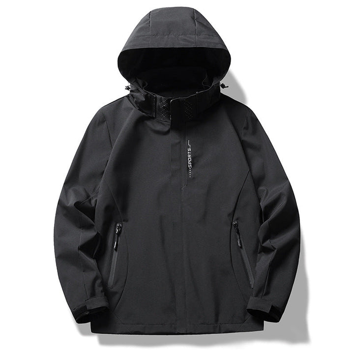 Męska Three-warstwa softshell kurtka z kapturem, Wwd patka i wodoodporny zamkiems