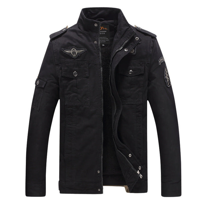 Męski field blazer w aviator stylizacja z polar teddy podszewka i ramienny pagony