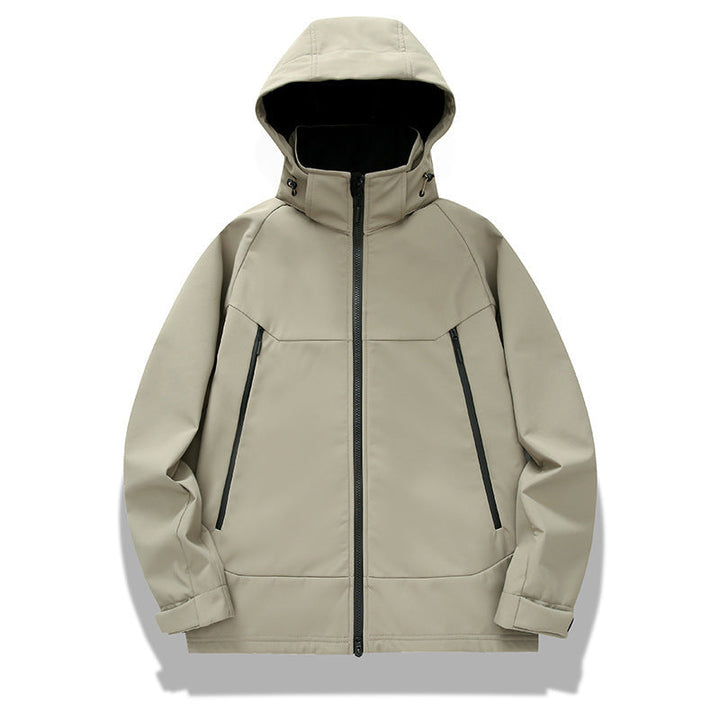 Męski technical kurtka softshell z kaptur, welded szwy i ergonomic raglan rękawy