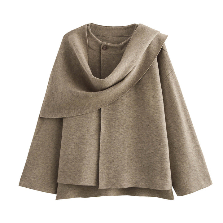 Damskie asymmetrical poncho-like kurtka wykonana z miękki Materiał
