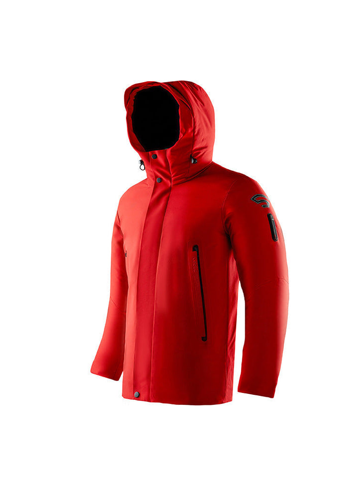 Męski wiatroszczelny i oddychający softshell parka z kaptur