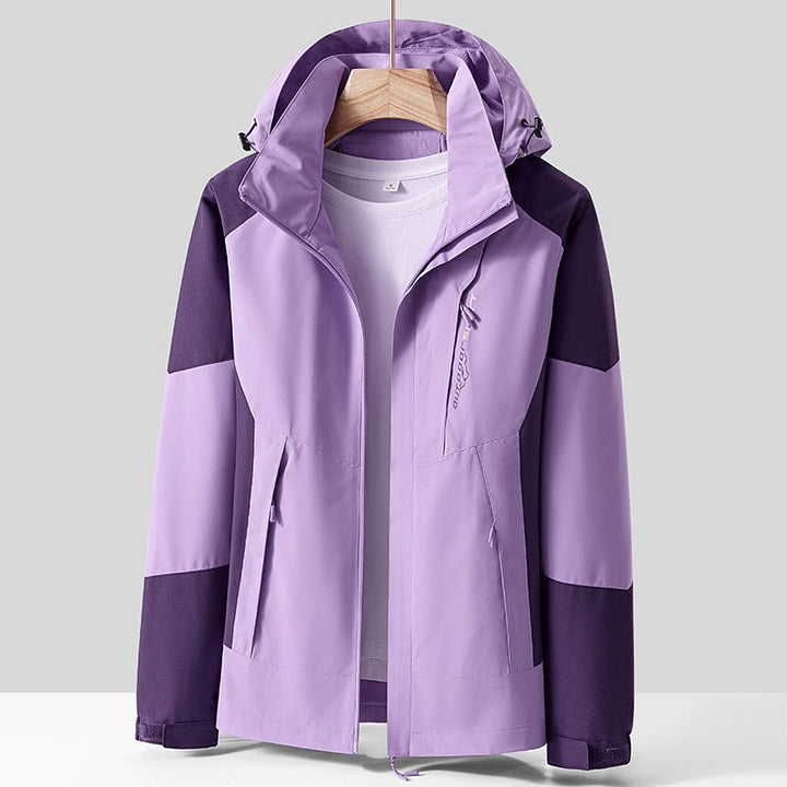 Unisex oddychająca softshellowa Outdoor kurtka in Colorblock Design z regulowanym Hood i Concealed Two-Way zamkiem błyskawicznym Lumaza