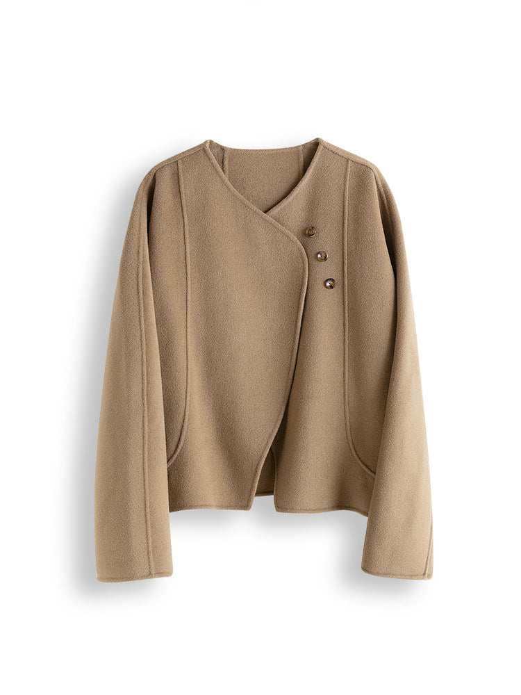 Damska elegancka i cozy kurtka z asymmetrical cut Drune