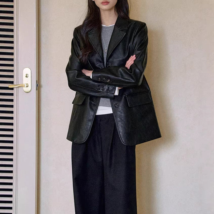 Damska Fashionable Leather marynarka Lumaza
