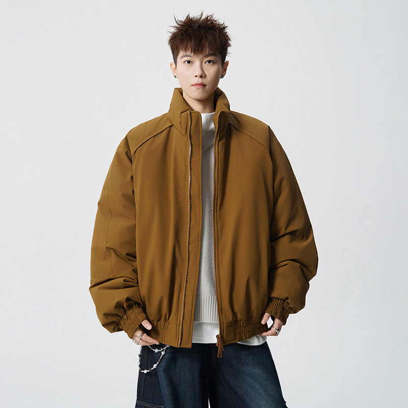 Męski Oversized Windbreaker z Stójka i Elastic Mankiety