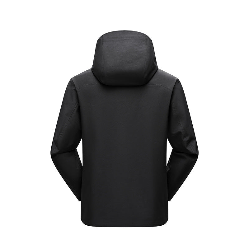 Męski Minimalistic technical three-layer kurtka softshell z sealed szwy i wodoodporny przód zamek